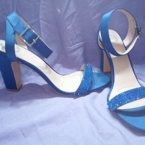 Blue heels with ankle strap